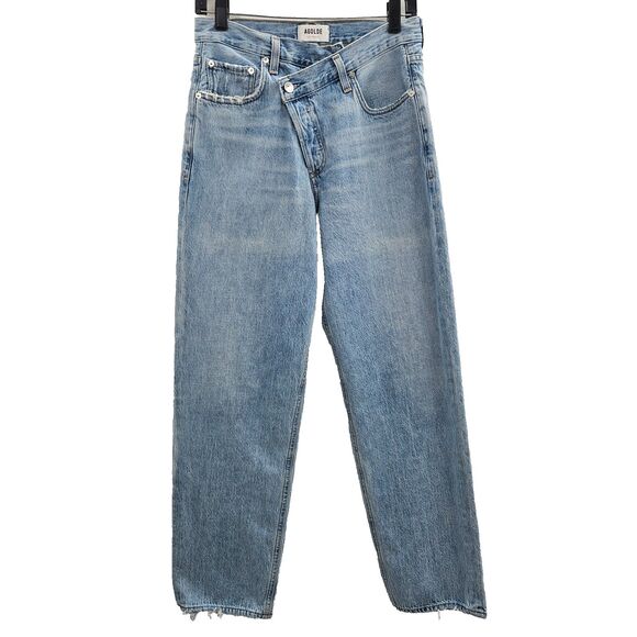 Agolde Criss-Cross Upsized Jeans (Sz 26) High Rise Straight Leg Suburbia - Picture 1 of 9